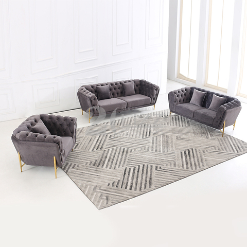 Canapé de luxe en tissu Chesterfield pour le salon