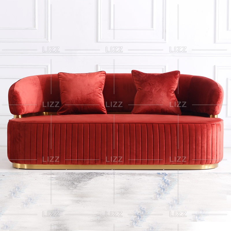 Petit canapé de salon rouge clair traditionnel