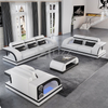 Canapé de salon confortable 1+2+3 blanc et noir