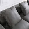 Grand canapé d'angle de salon gris foncé