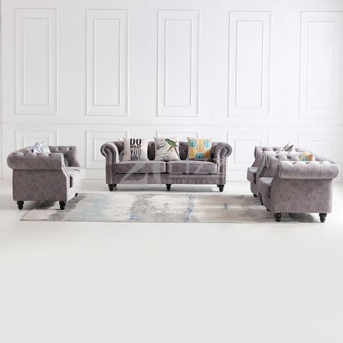 Canapé de salon en tissu Chesterfield moderne