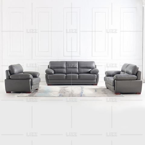 Sofa sectionnel de loisirs en cuir gris