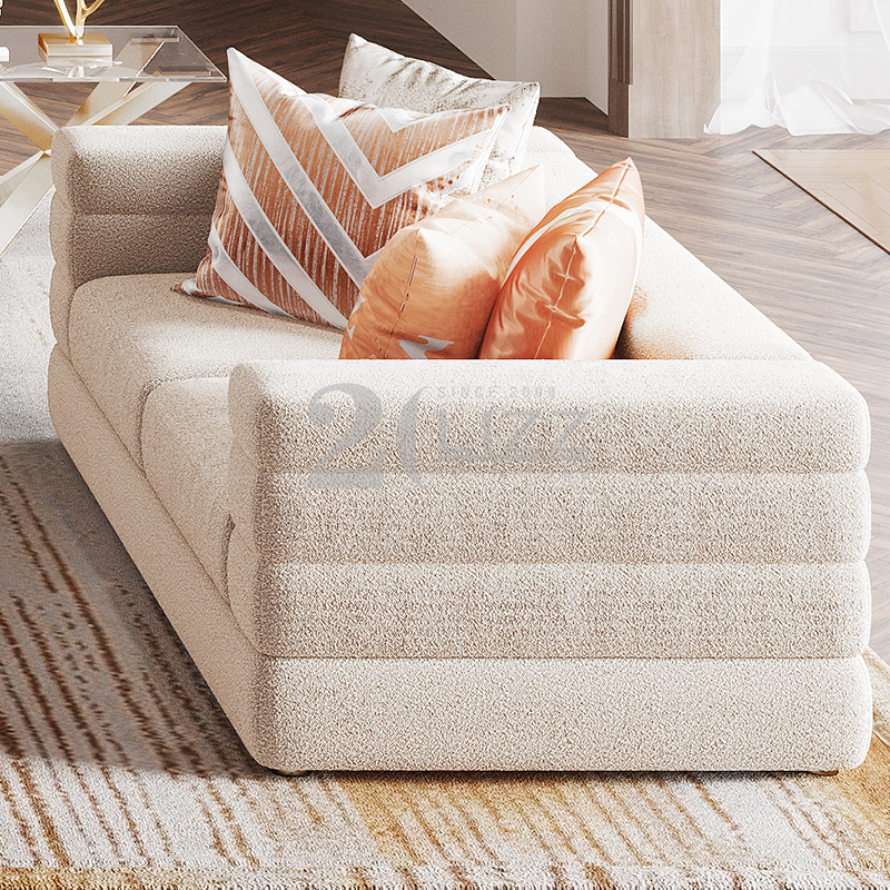 Canapé de salon contemporain en tissu avec table