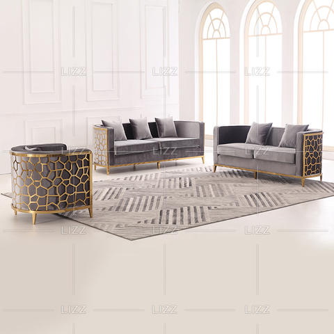 Canapé de luxe en tissu acrylique avec cadre en métal