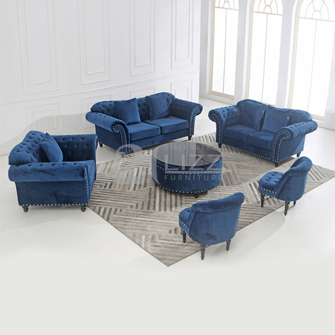 Canapé de salon en tissu moderne avec table basse