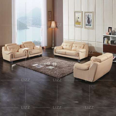 Canapé de salon Leisure en cuir beige