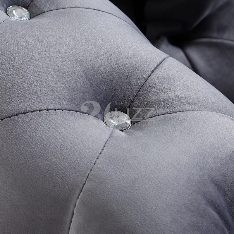 Canapé de salon modulaire en tissu avec méridienne