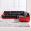 Grand canapé de salon traditionnel rouge et noir