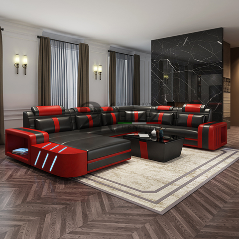 Sofa sectionnel mené par tissu de divan pour le salon