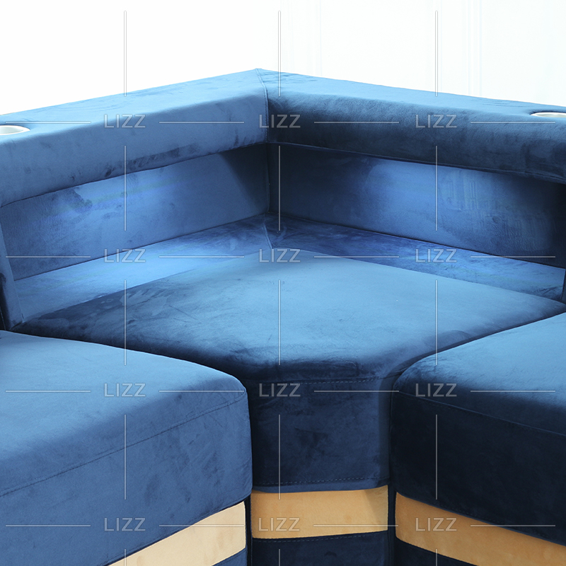 Sofa sectionnel mené par style américain de tissu pour le salon