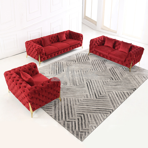 Canapé Chesterfield vintage en tissu Heather