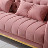 Canapé en tissu Chesterfield de haute qualité avec pieds dorés