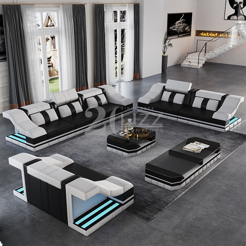 Ensemble de canapé en cuir de suite de loisirs moderne