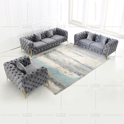 Canapé en tissu de vison enduit avec accoudoirs en tissu