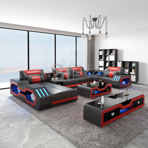 Les meubles en bois véritable ont mené le sofa sectionnel pour la salle de famille