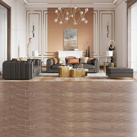 Sofa sectionnel fonctionnel en tissu caramel