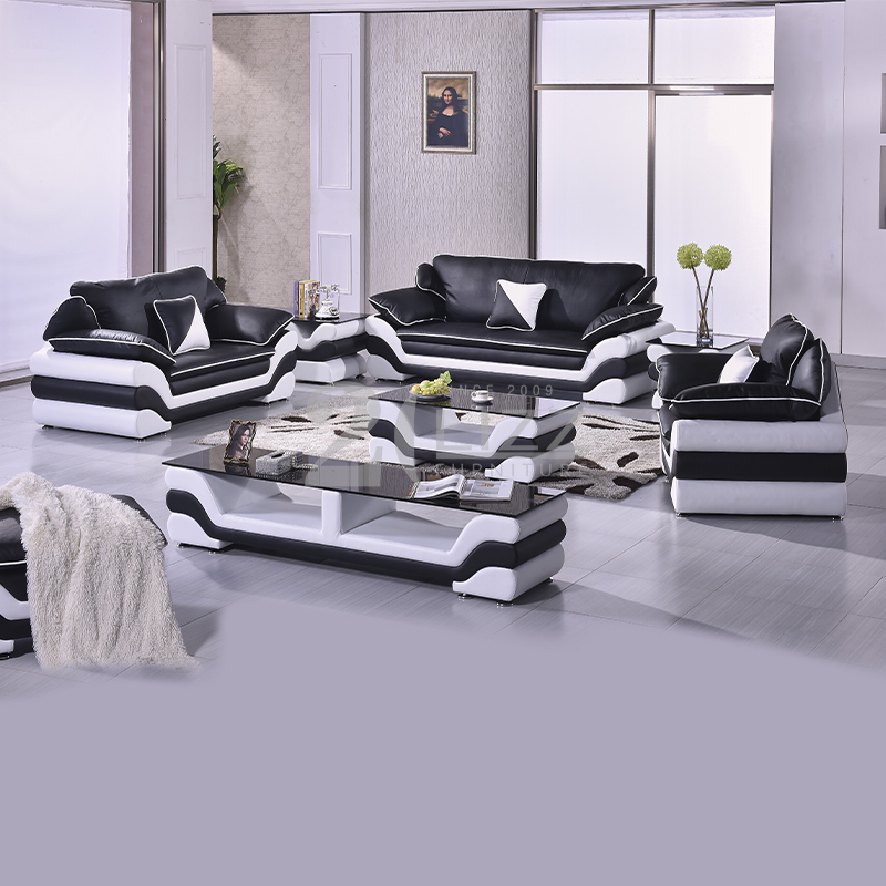 Canapé de salon noir et blanc de loisirs de meubles à la maison