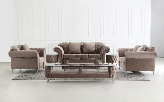 Sofa sectionnel incurvé en tissu de velours