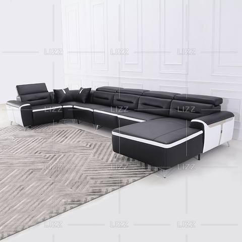 Ensemble de meubles Canapé inclinable en cuir noir