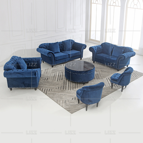 Canapé en tissu de style classique de loisirs avec petite chaise
