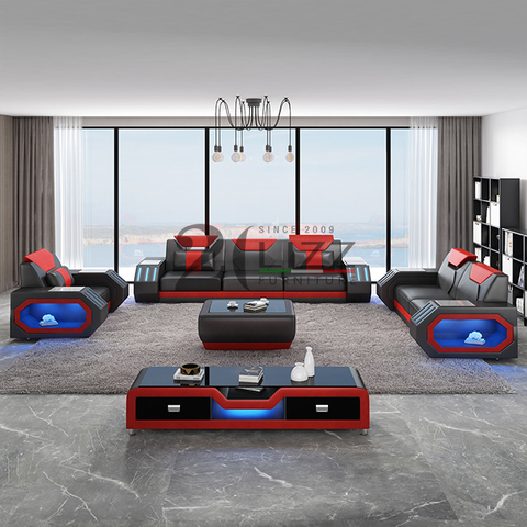 Accueil Sofa sectionnel à led en toile pour espaces restreints
