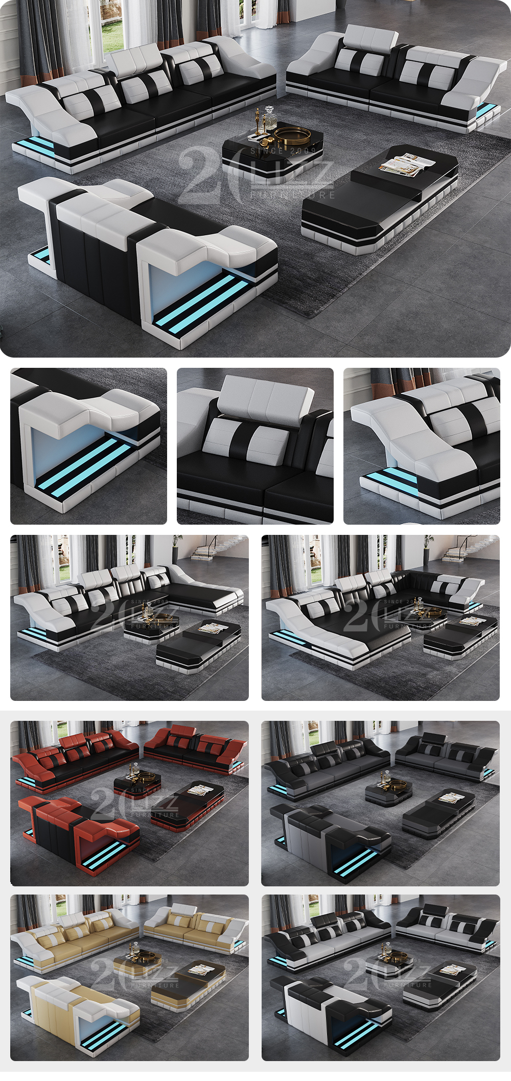 Set de canapé en cuir