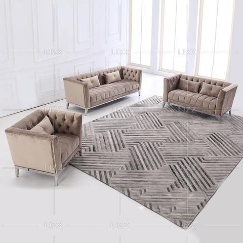Canapé en tissu de luxe avec tabouret Leisure