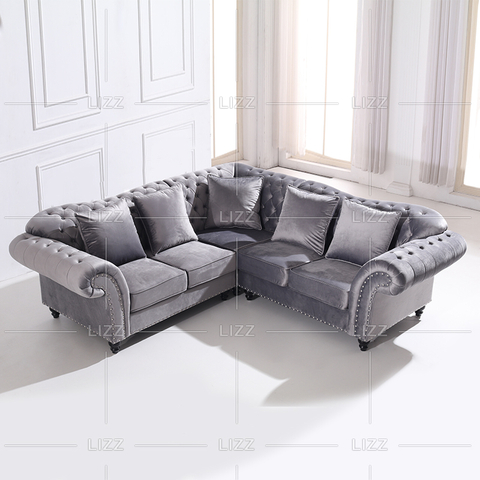 Canapé de loisirs contemporain en tissu Chesterfield