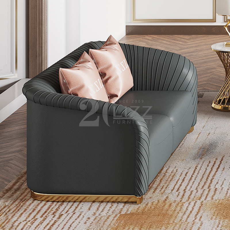 Grand canapé d'angle moderne en tissu