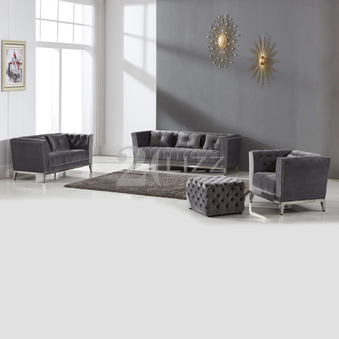 Canapé en tissu Chesterfield moderne pour le salon