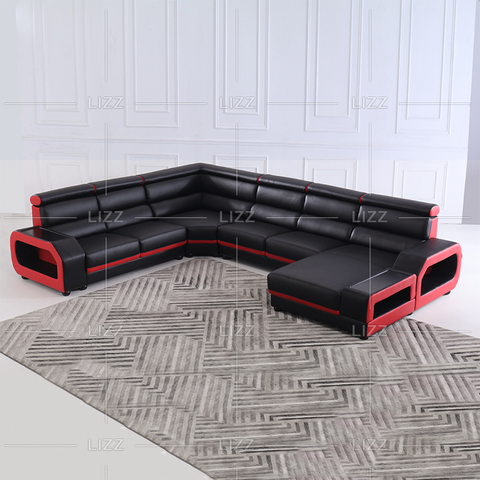 Sofa sectionnel de loisirs 2 places en cuir