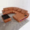 Sofa sectionnel Leisure Brown foncé avec table