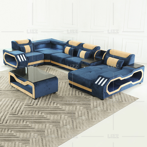 Sofa sectionnel mené par tissu de divan pour la chambre à coucher