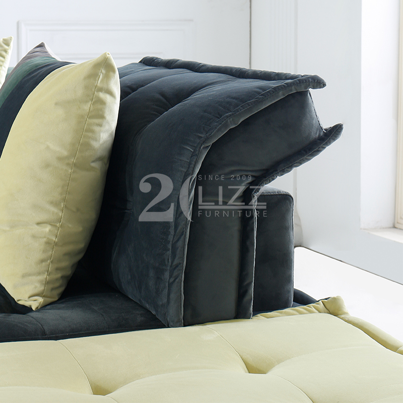 Canapé d'angle contemporain en tissu avec cadre en bois