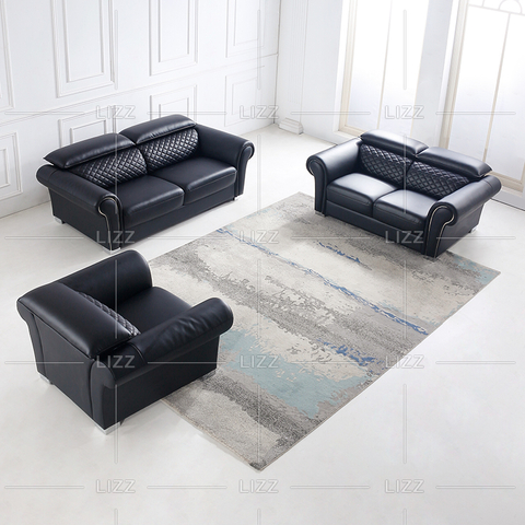 Canapé contemporain 2 places en cuir véritable