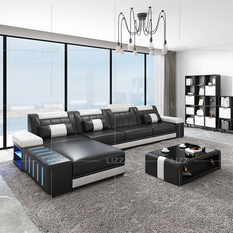 Sofa sectionnel mené en forme de L de style américain pour le salon
