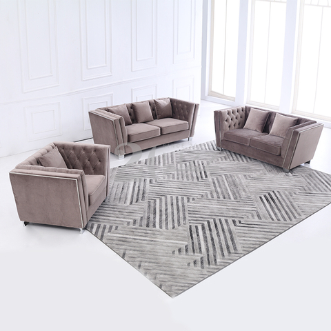 Canapé Chesterfield surdimensionné en tissu velours
